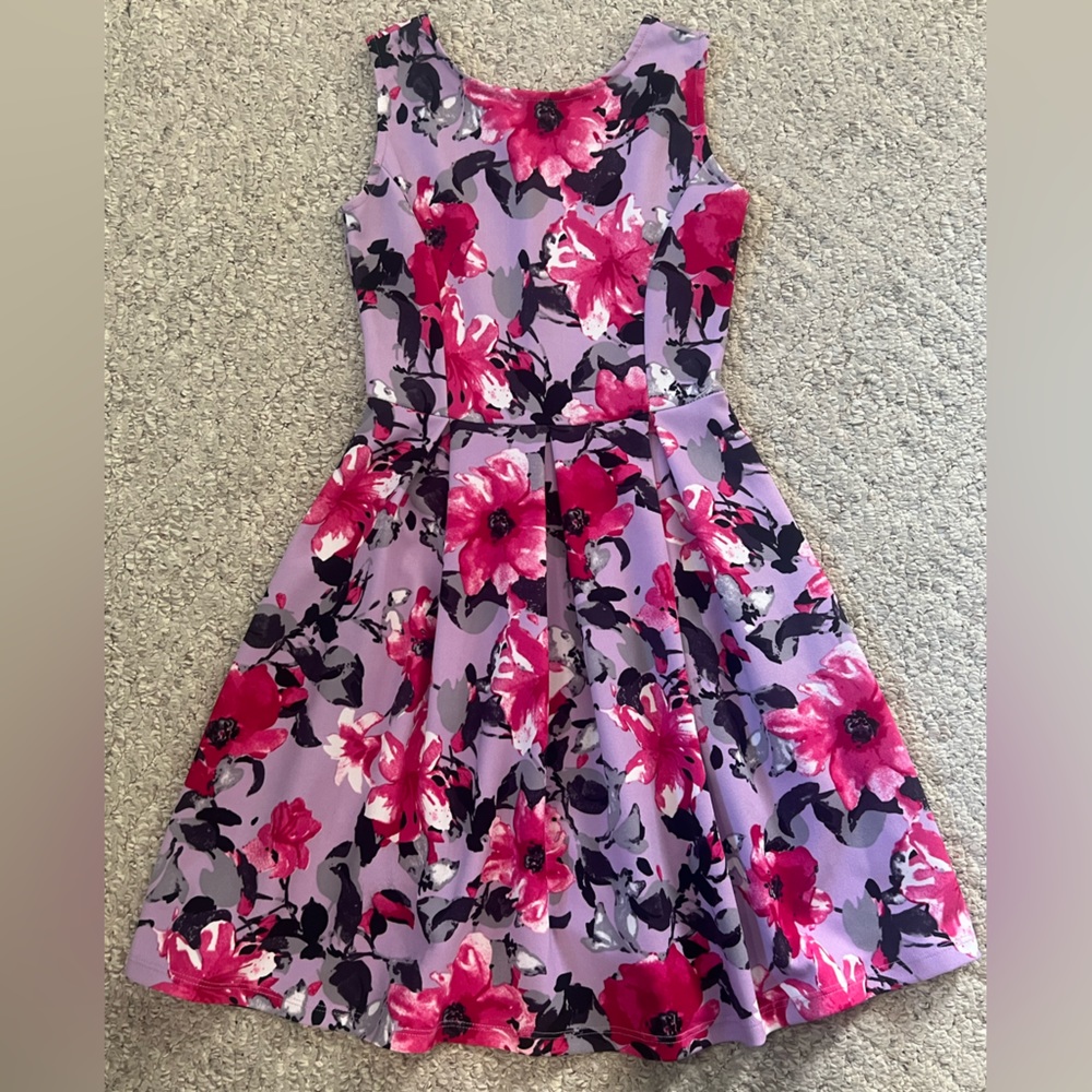 Pink Lily Purple Floral Dress Size Small